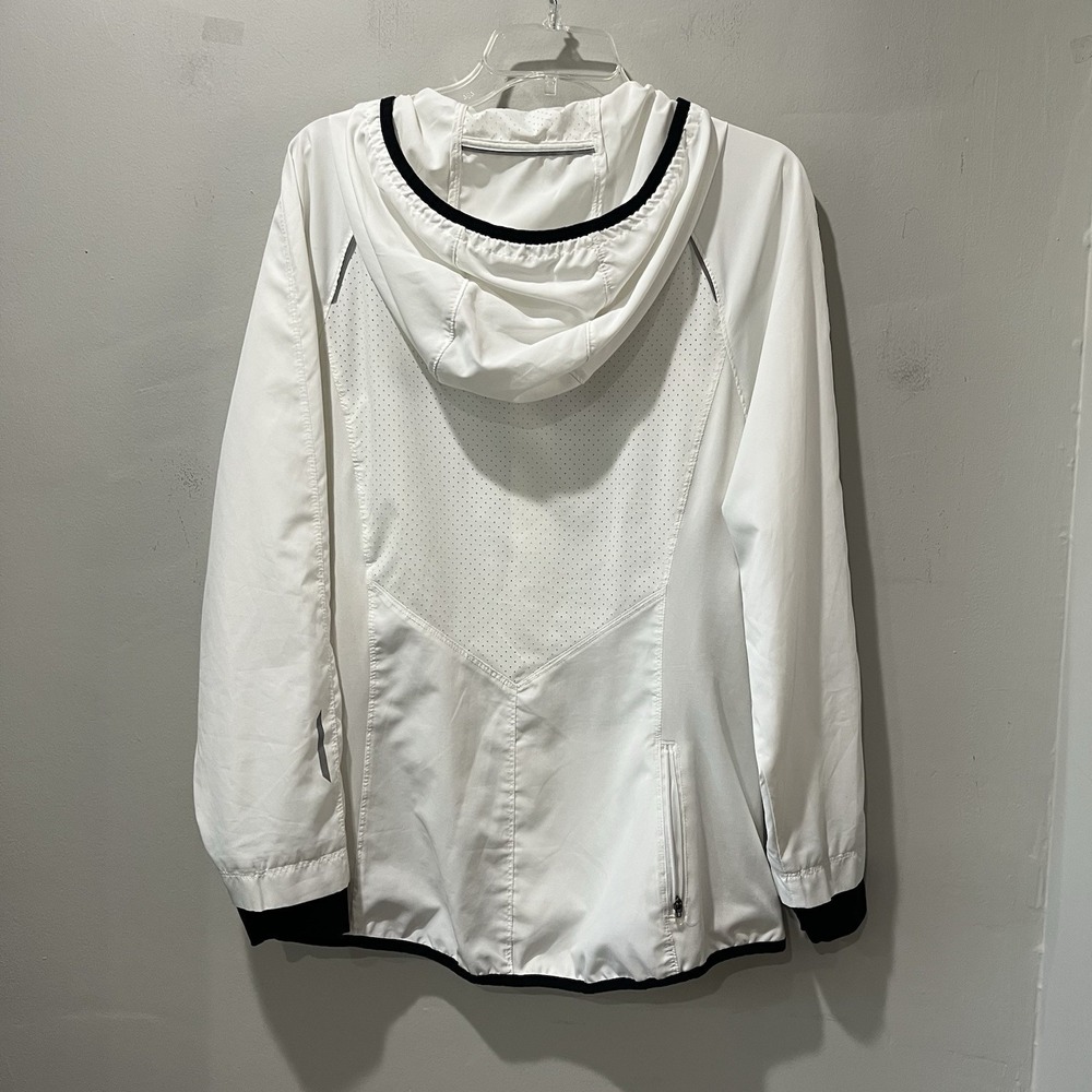 Champion Jacket Mens Size Large White Full Zip Hooded Anorak Windbreaker Rain - Picture 7 of 7